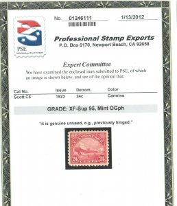 USA #C6 Extra Fine Never Hinged **With Certificate**