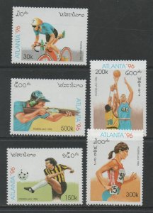 Thematic Stamps Sports - LAOS 1996 OLYMPICS 1484/8 5v mint