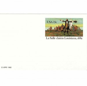 USA 1982 Sc UX95 Postcard La Salle Lousiana Postal Stationery 13c United States