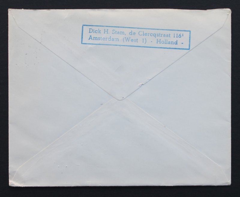 Netherlands #344,354,421 (2) + Air Mail Label  on Cover to New York USA 1963