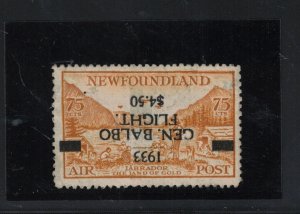 Newfoundland #C18a Very Fine Mint Inverted Surcharge **With Certificate**