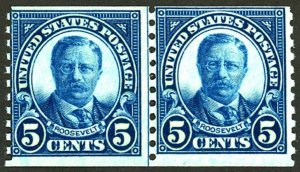 U.S. #602 MINT LINE PAIR OG NH