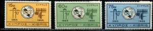 Cyprus SC# 257-9 ITU Anniv set MNH SCV $15.65