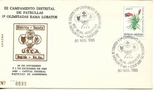 ARGENTINA 1985 3RD PATROL CAMP COVER WITH SPECIAL CANCEL SPECIAL POSTMARK