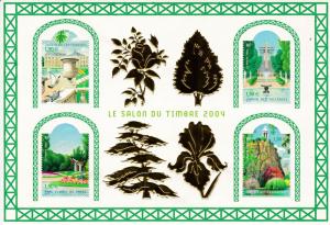 France 2004 Salon du Timbre 2004 Sheet TREES Parks & Gardens  VF/NH