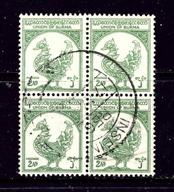 Burma 126 Used 1952 Block of 4