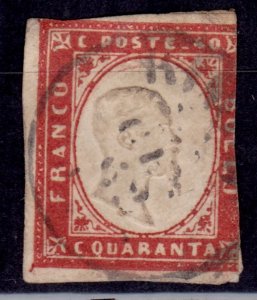 Italy, (Sardinia), 1862, Emmanuel, 40c, sc#13, used