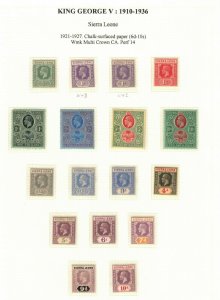Sierra Leone #122 - #137 (SG #131 - #146) Very Fine Mint Lightly Hinged Set