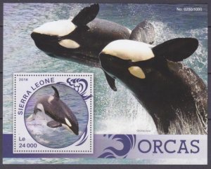 2016 Sierra Leone 6872/B906 Whales - Orcas 11,00 €