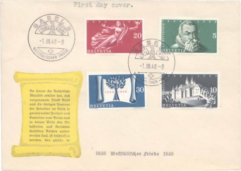 Switzerland Scott 312-315 Unaddressed.