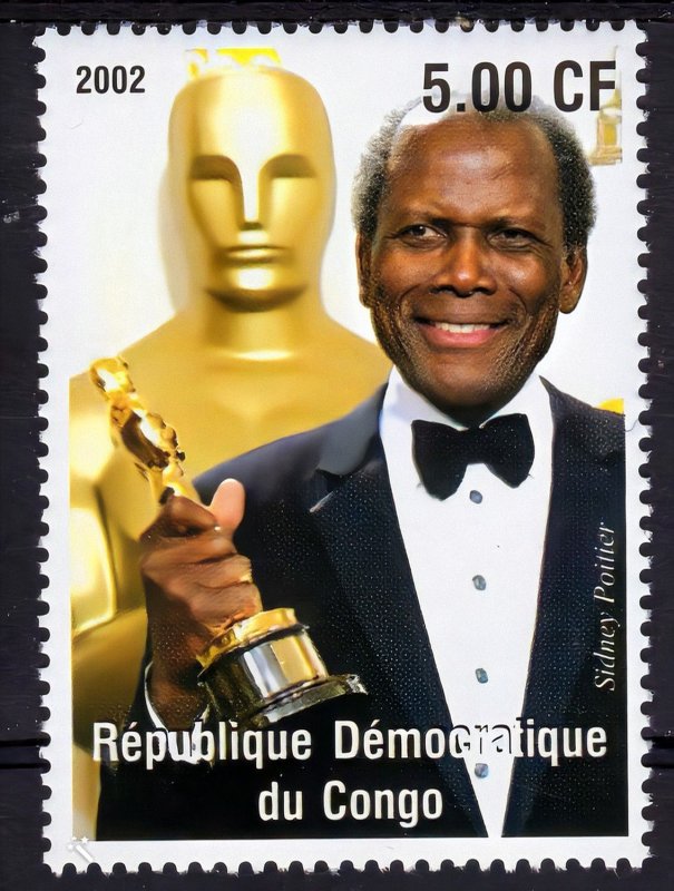 Congo 2002 SIDNEY POITIER Receives an Honorary Award 74th.Oscars Stamp (1) MNH