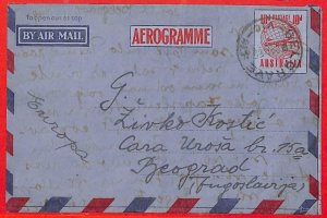aa3730 - AUSTRALIA - POSTAL HISTORY - STATIONERY Aerogramme to YUGOSLAVIA  1955