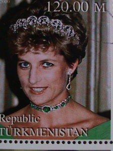 ​TURKAMENISTAN 2000-IN MEMORIAL-PEOPLE'S QUEEN-LADY DIANA-CTO-S/S VERY FINE