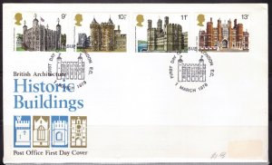 F2195   GREAT BRITAIN   FDC # 831-834      British Architecture