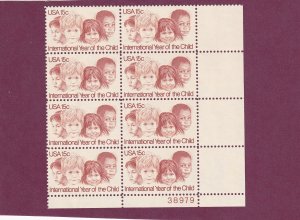 US 1772 MNH PLATE BLOCK OF 8