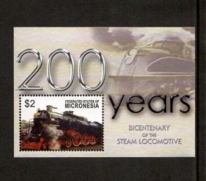 Micronesia 2005 - Trains Steam Locomotive - Souvenir Stamp Sheet Scott 598 - MNH