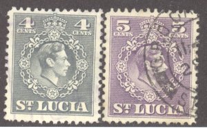 St. Lucia, Scott #138-39, Used