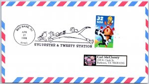 US SPECIAL EVENT COVER POSTMARK SYLVESTER & TWEETY AT RED BANK N.J. 1998