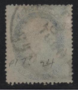 US Scott #24 Type V F Relief From 10th Row Plate 10 With CERT