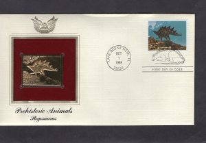 2424 Stegosaurus, FDC PCS Gold Replica