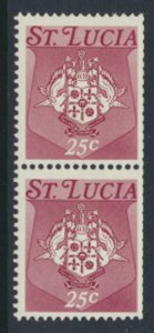 St Lucia SC# 336a  SG 351B MNH Coil wmk sideways pair 1973 see details & scan