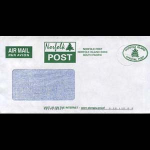 NORFOLK IS. 2000 - Window Envelope Used-Arms Green