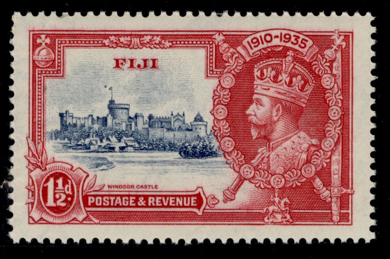 FIJI GV SG242h, 1½d SILVER JUBILEE, NH MINT. Cat £275. DOT BY FLAGSTAFF