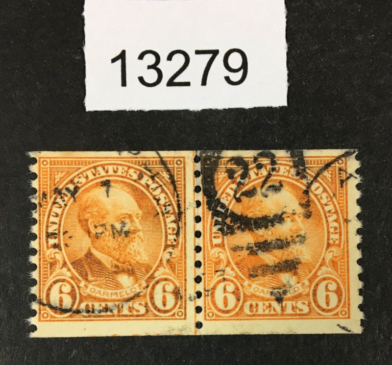 MOMEN: US STAMPS  # 723 LINE PAIR USED LOT #13279