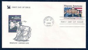 UNITED STATES FDC 20¢ Hispanic Americans 1984 Readers Digest