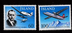 Iceland # 508-509, Domestic Flights 50th Anniversary, Mint NH, 1/2 Cat.