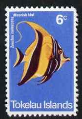 Tokelau 1975 Moorish idol Fish 6c (instead of 5c) modern ...