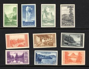 SCOTT 756-65 1935 NATIONAL PARKS ISSUE COMPLETE SET MNH NGAI VF CAT $15!