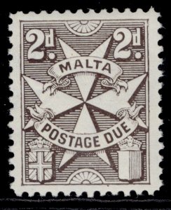 MALTA QEII SG D24, 2d grey-brown, NH MINT.