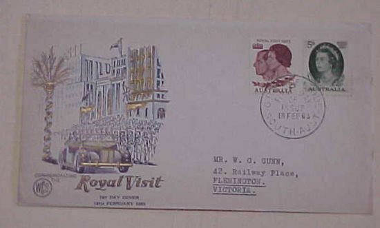 AUSTRALIA FDC 1963 ADELAIDE  ROYAL VISIT CACHET ADDRESSED