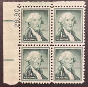 US #1031b MNH VF Plate Block #26190 - 1c George Washington 1956 [R902]