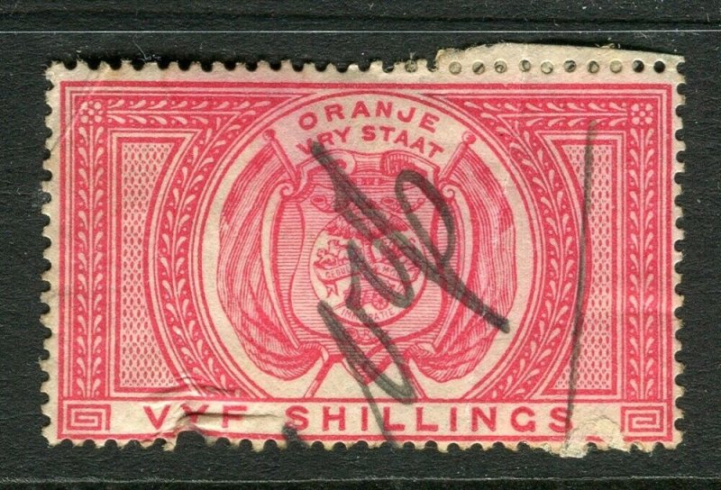 ORANGE FREE STATE; Early 1890s fine Revenue issue used 5s.