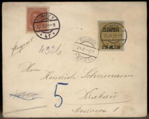 Austria 1918 1st Airmail Cover Wien Vienna Krakau Cracow Poland 91008