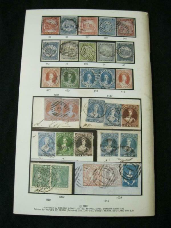 ROBSON LOWE AUCTION CATALOGUE 1982 AUSTRALIAN STATES AND NEW ZEALAND