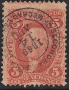 R27c 5¢ Revenue: Inland Exchange (1862) Used/CDS