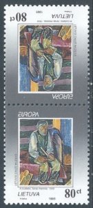 Lithuania #472a NH Europa 1993 - Painting Tete-Beche Pair