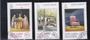 Pitcairn Islands # 160-162, Queen Elizabeth's Silver Jubilee, Used