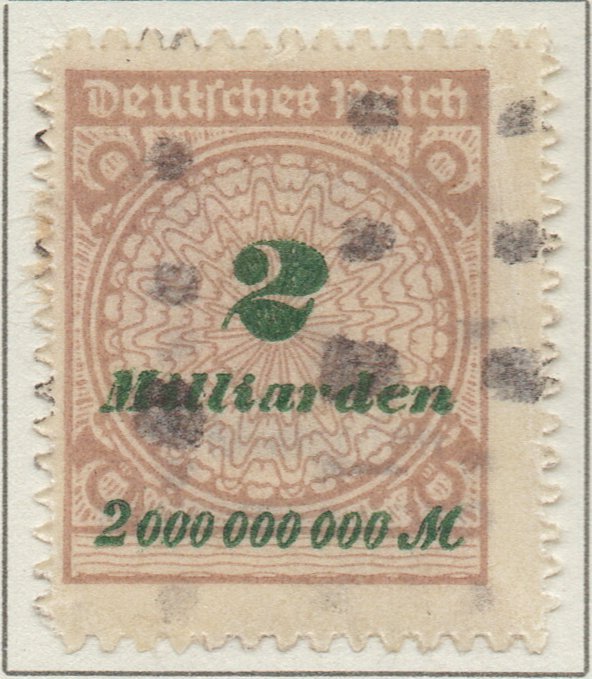 Germany Deutsches Reich Hyper Inflation 2Md stamp Weimar Republic Mi326