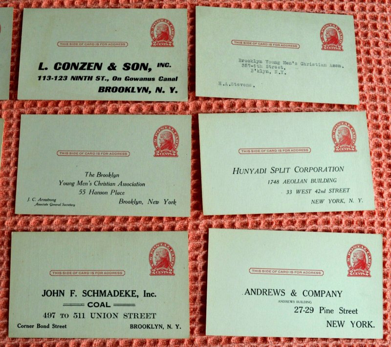 1918 US Sc. #UX30 lot of 14 unused postal cards, all different, nice lot