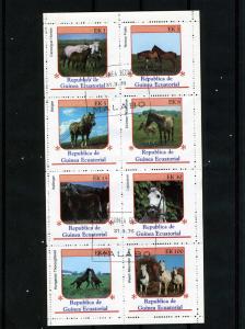 Equatorial Guinea 1976 HORSES Sheet Perforated Fine Used