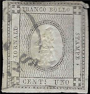 VEGAS - 1861 Sardinia, Italy Sc# P1 1c Newspaper Stamp - (FE61)