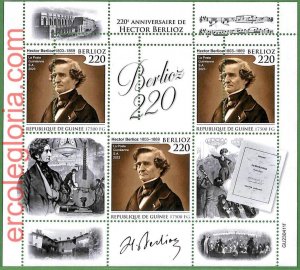 B1689 - GUINEE - ERROR MISPERF Stamp Sheet - 2023 - Hector Berlioz, Music-