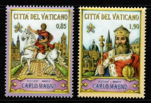 VATICAN CITY SG1726/7 2014 1200th DEATH ANNIV OF CHARLEMAGNE MNH 