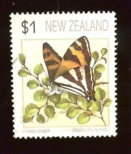 New Zealand 1075 $1 Forest Ringlet butterfly hinged used