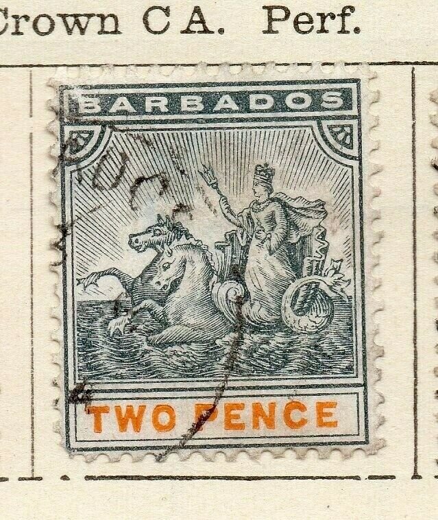 Barbados 1892 Early Issue Fine Used 2d. NW-114677