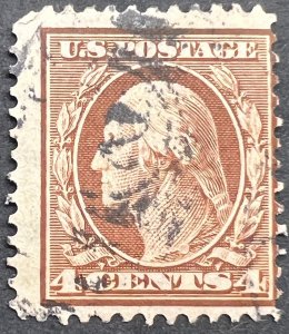 Scott#: 334 - George Washington 4¢ 1908 BPE used single stamp - Lot B1
